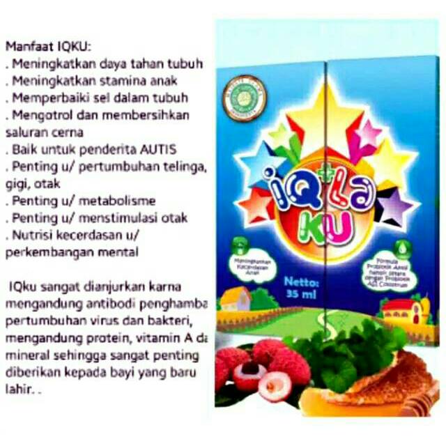 100.000 hrg reseller BUY 2 GET 1 FREE* IQKU VITAMIN MADU HERBAL UTK KCRDSN ANAK BAYI 35ML IQ KU LAKU