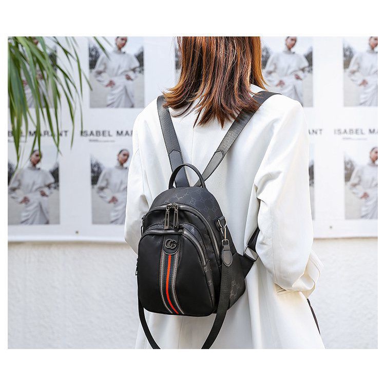 BJ42907 - BLACK/KHAKI - TAS RANSEL PUNGGUNG SALE UNDER 100K BACKPACK SEKOLAH TAS WANITA FASHION IMPORT MODIS ELEGAN TERMURAH TERLARIS TERBARU BAGSTORE JAKARTA TAS BATAM BQ2907 ELJ6140 JT9954