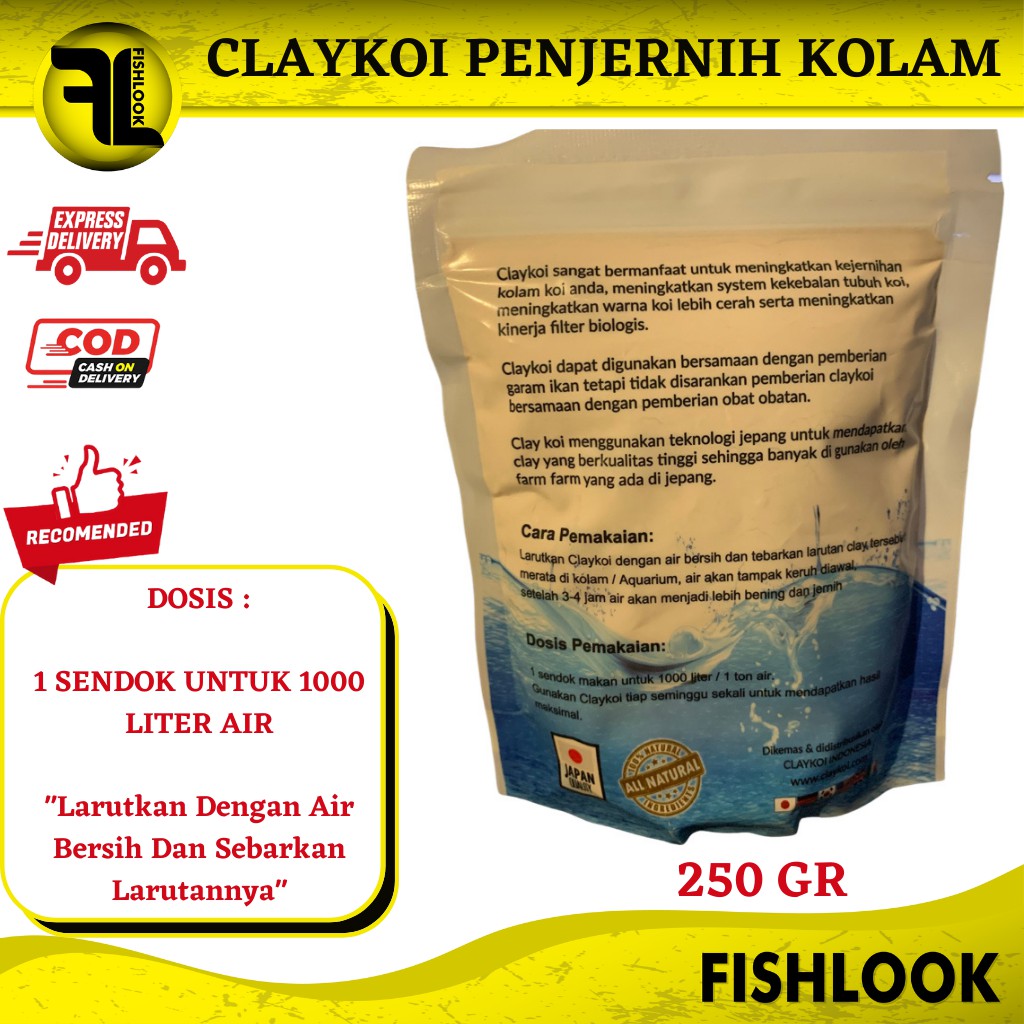 Clay Koi - ClayKoi Calcium Montmorillonite Clay Penjernih Kolam Koi Bakteri Probiotik Starter