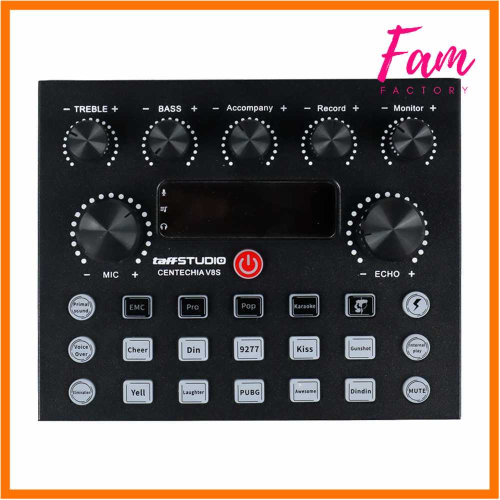 TaffSTUDIO Mixer USB External Sound Card Bluetooth Amplifier - V8S