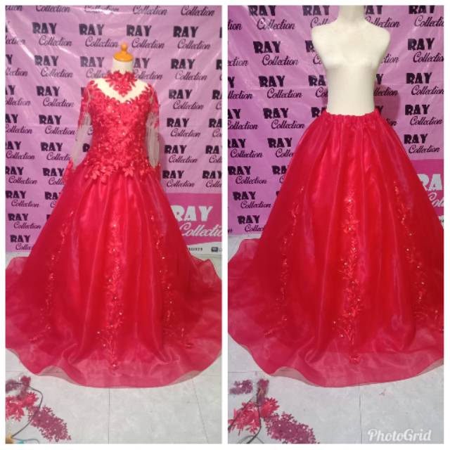 Gaun pengantin organza /banu pengantin