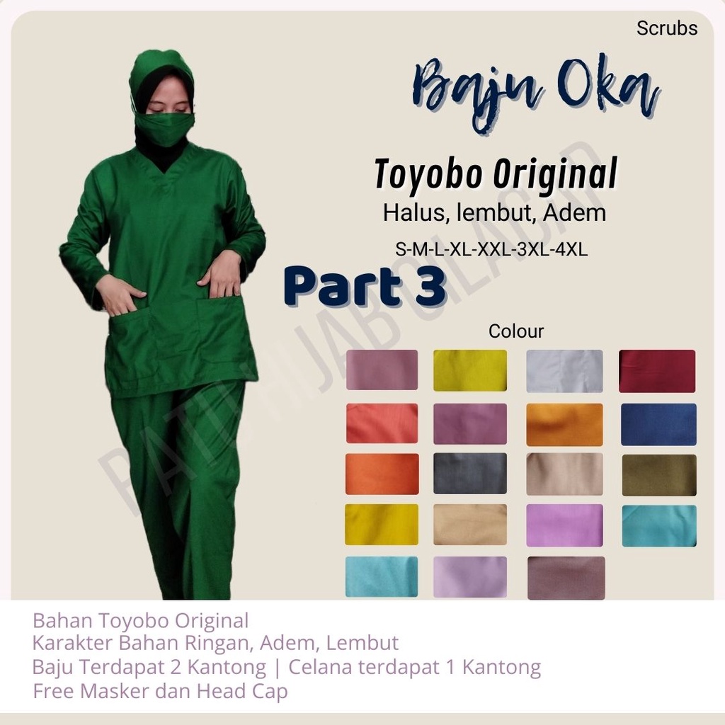 Baju OK OKA Lengan Panjang  Dokter Petugas medis Perawat Jaga Toyobo Original Premium XXL XL  L  M S   Part 3