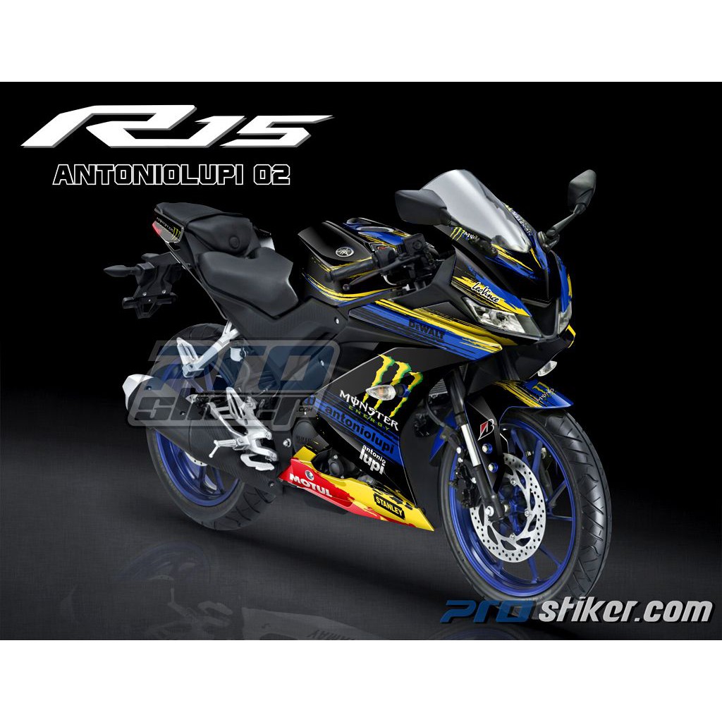 Decal Striping Variasi Yamaha R15 V3 Desain MotoGP Replica AntonioLUPI Full Body Stiker Cutting