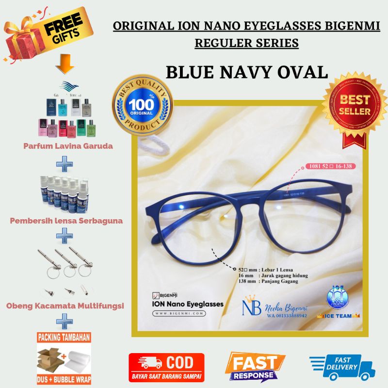 [TERLARIS] KACAMATA BIGENMI ION NANO PREMIUM 8 "BLUE NAVY OVAL"