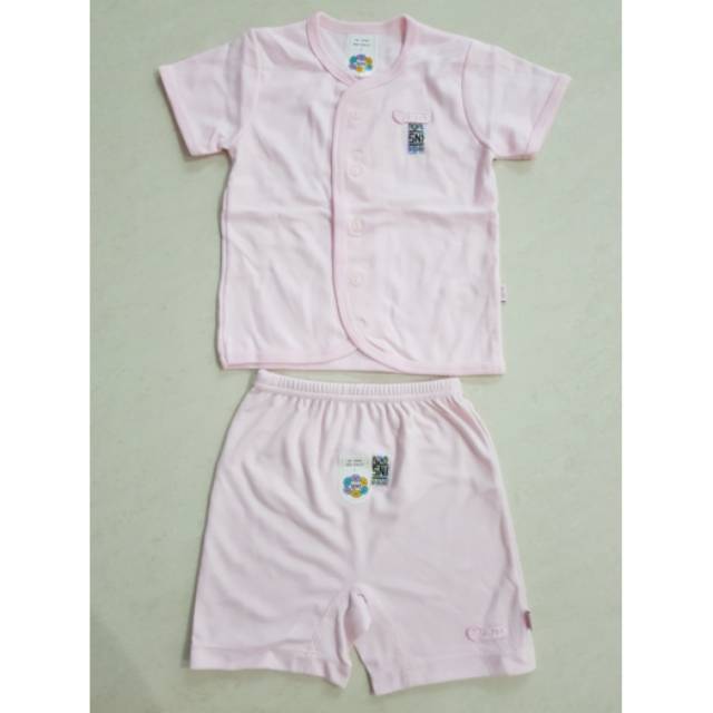 NOVA Baju Bayi Tangan Pendek + Celana Pendek Warna - Size S,M,L
