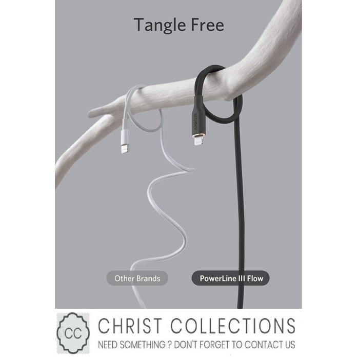 ANKER KABEL DATA TYPE C TO LIGHTNING IPHONE FAST CHARGING 3FT A8662