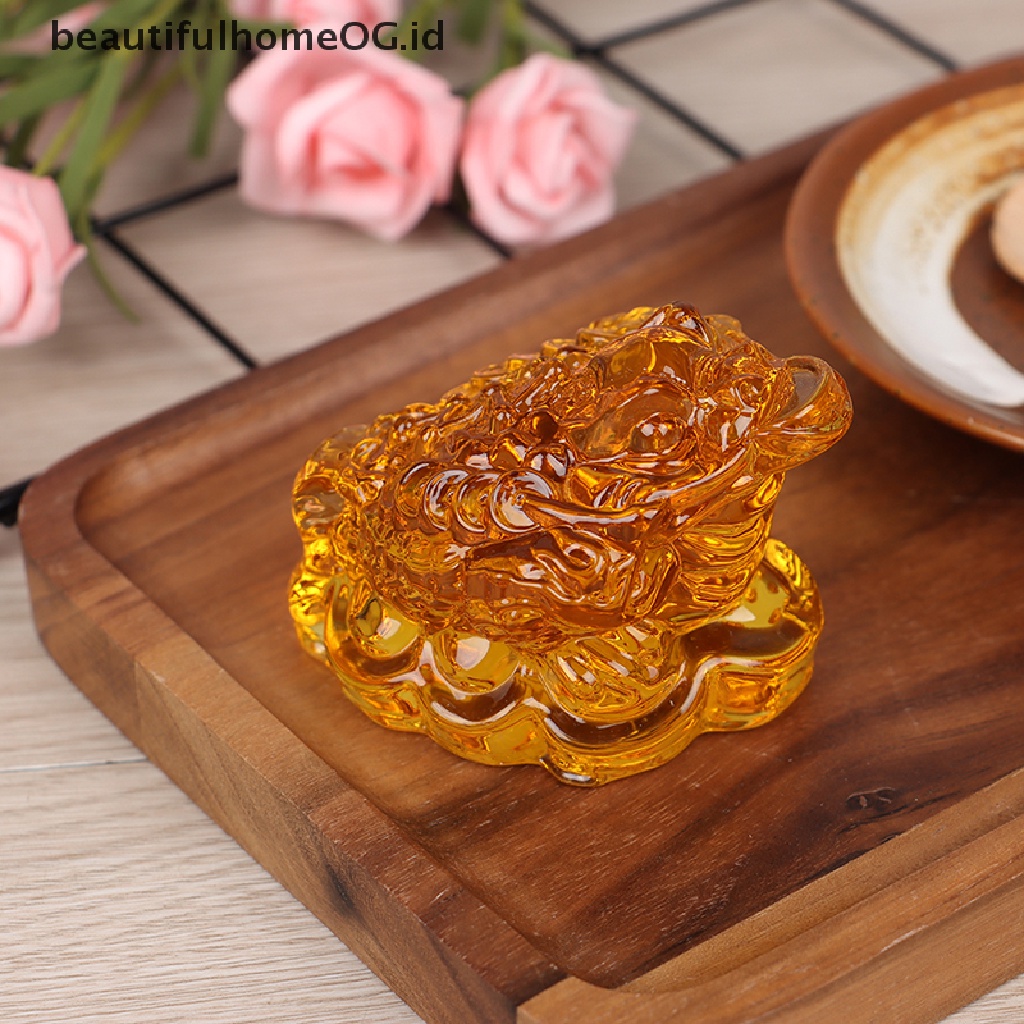 1 Pc Ornamen Katak Keberuntungan Warna Emas Gaya China