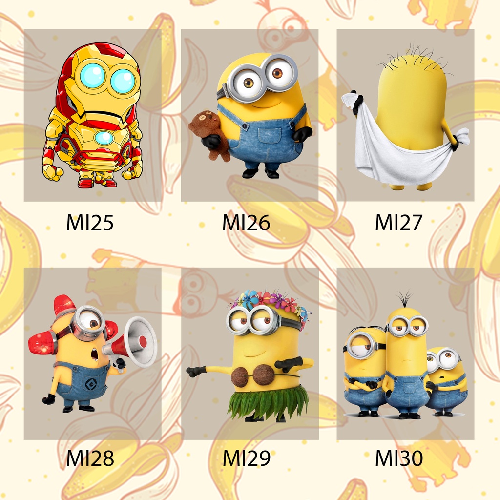 STICKER SABLON SETRIKA GOSOK STICKER KAOS STIKER TAS STIKER BAJU MINIONS SETRIKAAN