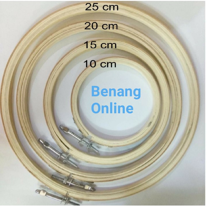 Pembidangan kayu/Embroidery Hoop/midangan/pemidangan/ring sulam/midangan kayu dan plastik/arreta