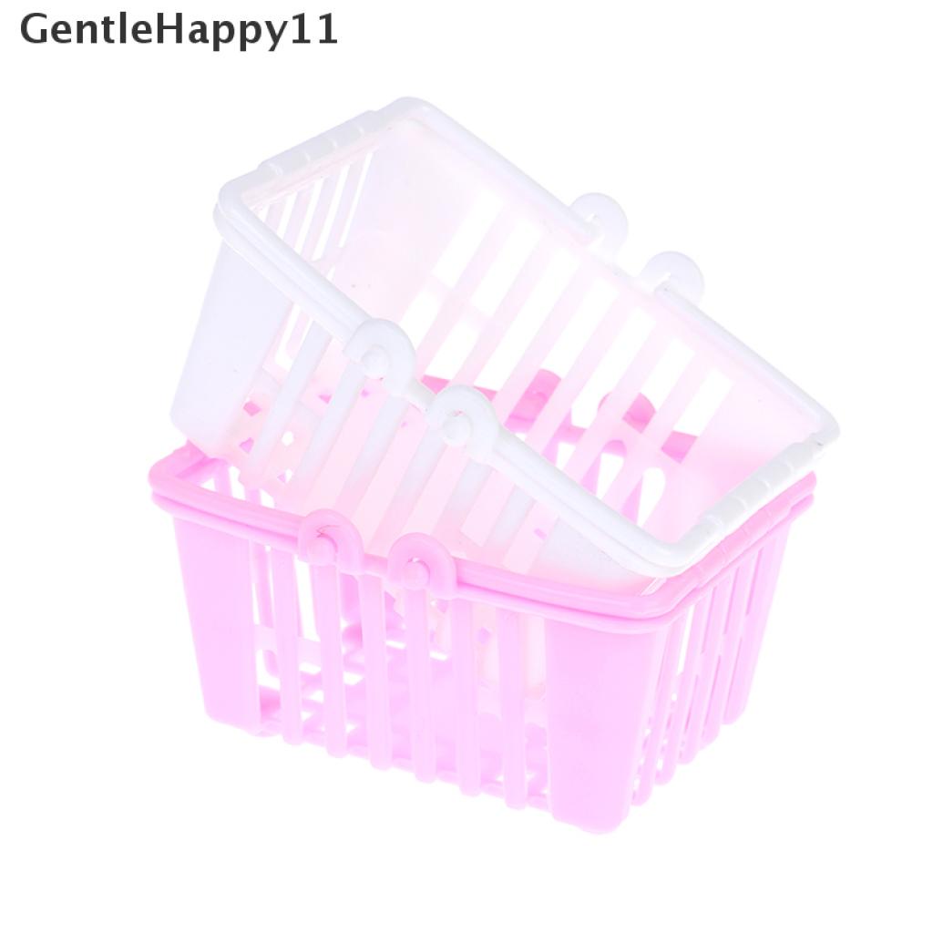 Gentlehappy 2Pcs / Set Mainan Miniatur Keranjang Belanja Supermarket Untuk Aksesoris Rumah Boneka