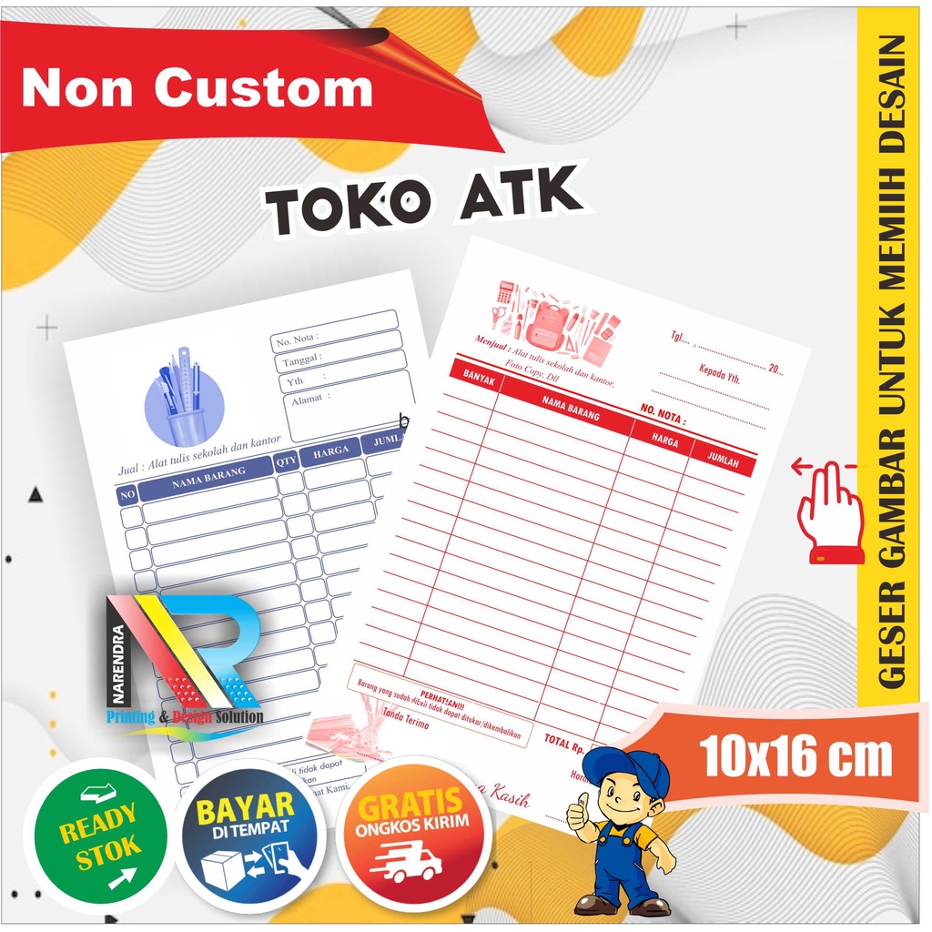

Nota Toko ATK | Nota Alat Tulis Kantor | Siap Pakai | Harga Grosir