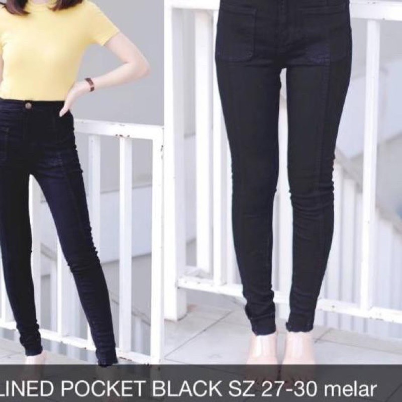 Celana Jeans Wanita Highwaist Front Pocket