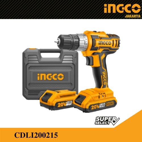 BOR CORDLESS 20V / BOR TANGAN / MESIN BOR BATERAI INGCO CDLI200215