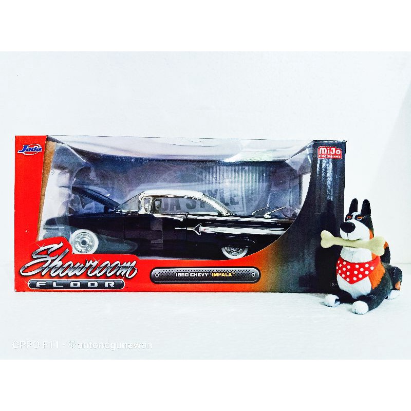 Jada Chevy Impala 1960 Hitam Sedan Klasik Skala 24