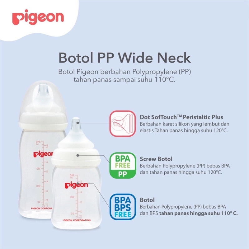 Pigeon SoftTouch Peristaltic Plus PP Wideneck 160ml