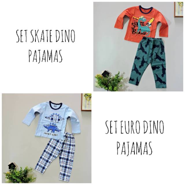 BAJU TIDUR ANAK IMPORT SET SKATE DINO PAJAMAS (IMPORT) -KJ8