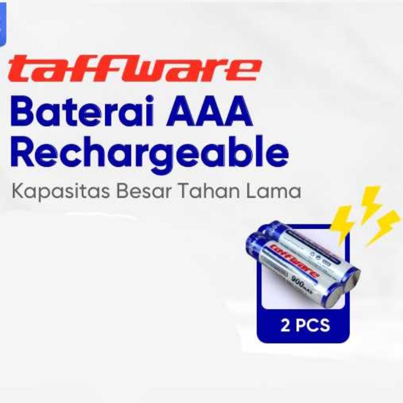 Taffware Batu Baterai AAA/AA Rechargeable NiMH 900/800mAh 2PCS