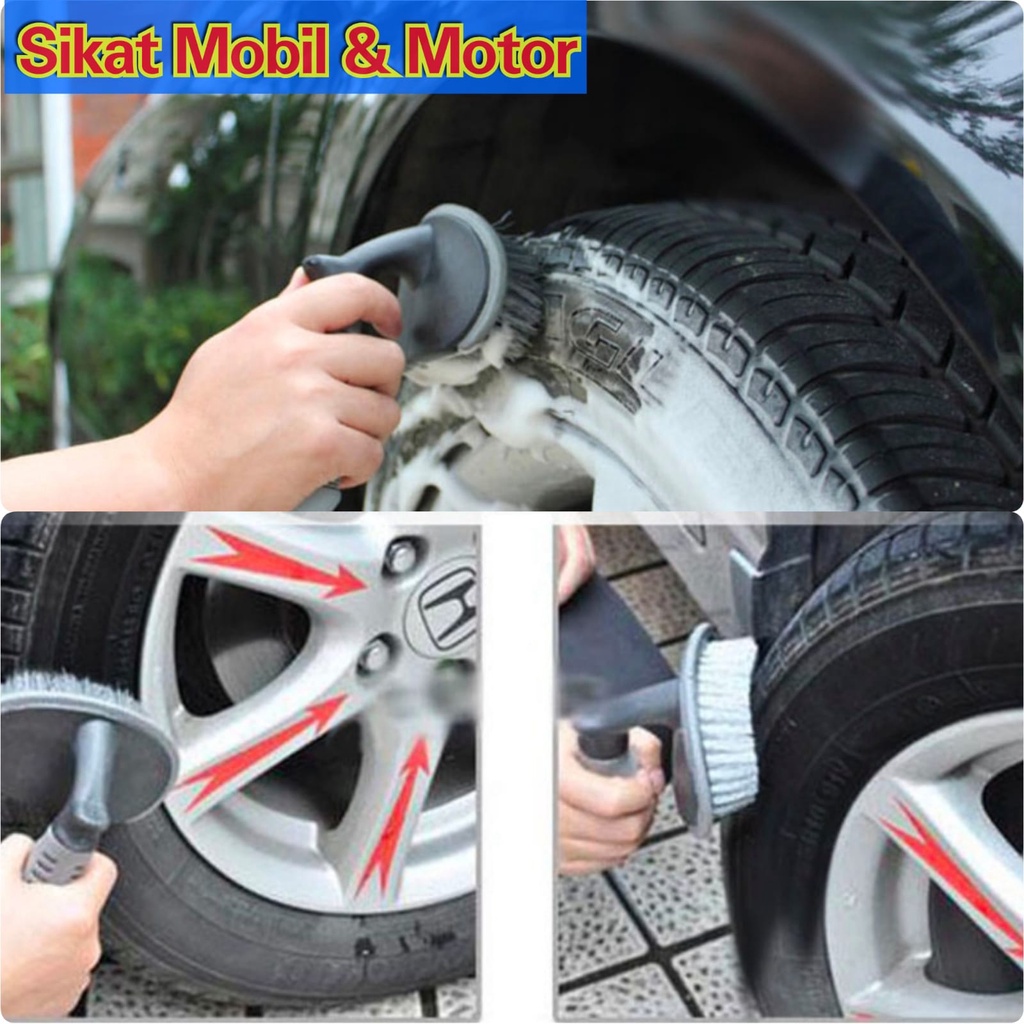 Car Tire Brush | Sikat Permbersih Velg Pelek Roda Ban Mobil &amp; Motor / bersih motor / bersih mobil