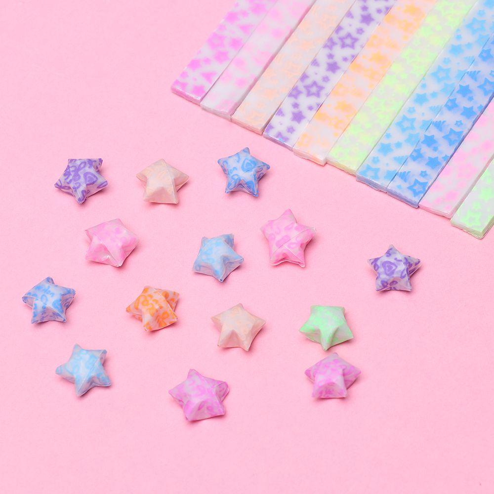 Wonder 210pcs/lot Kertas Strip Hadiah Fluorescence Best Wishes DIY Kerajinan Permen Warna Origami