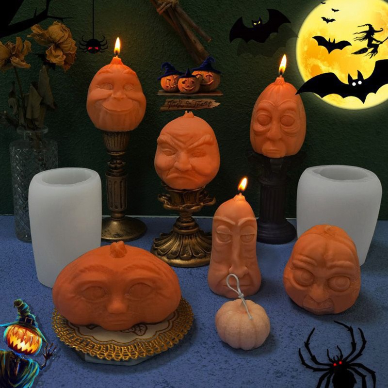 Cetakan Sabun Handmade DIY Bentuk Labu Halloween 3D Untuk Dekorasi