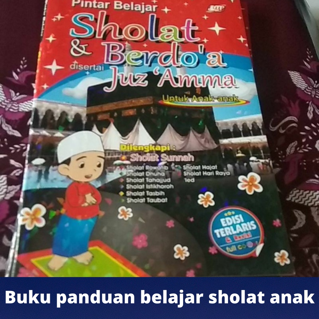 Buku panduan belajar sholat anak TK SD dan juz amma di sertai tata cara berdoa buku agama islam