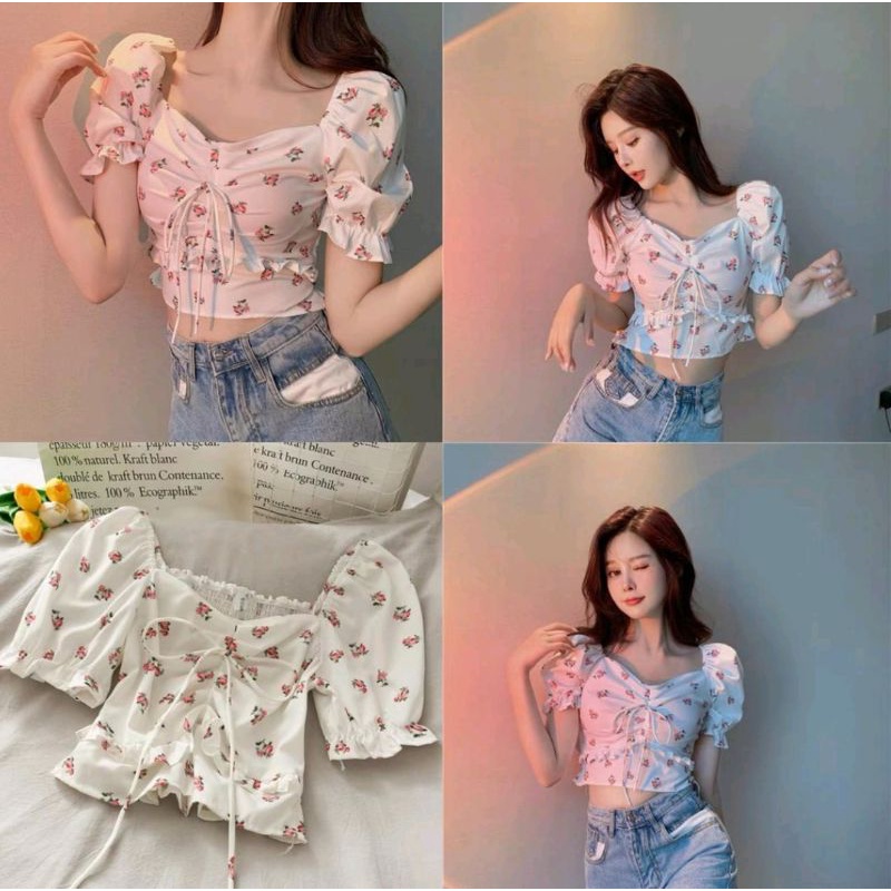 Sabrina top kembang / sabrina bunga