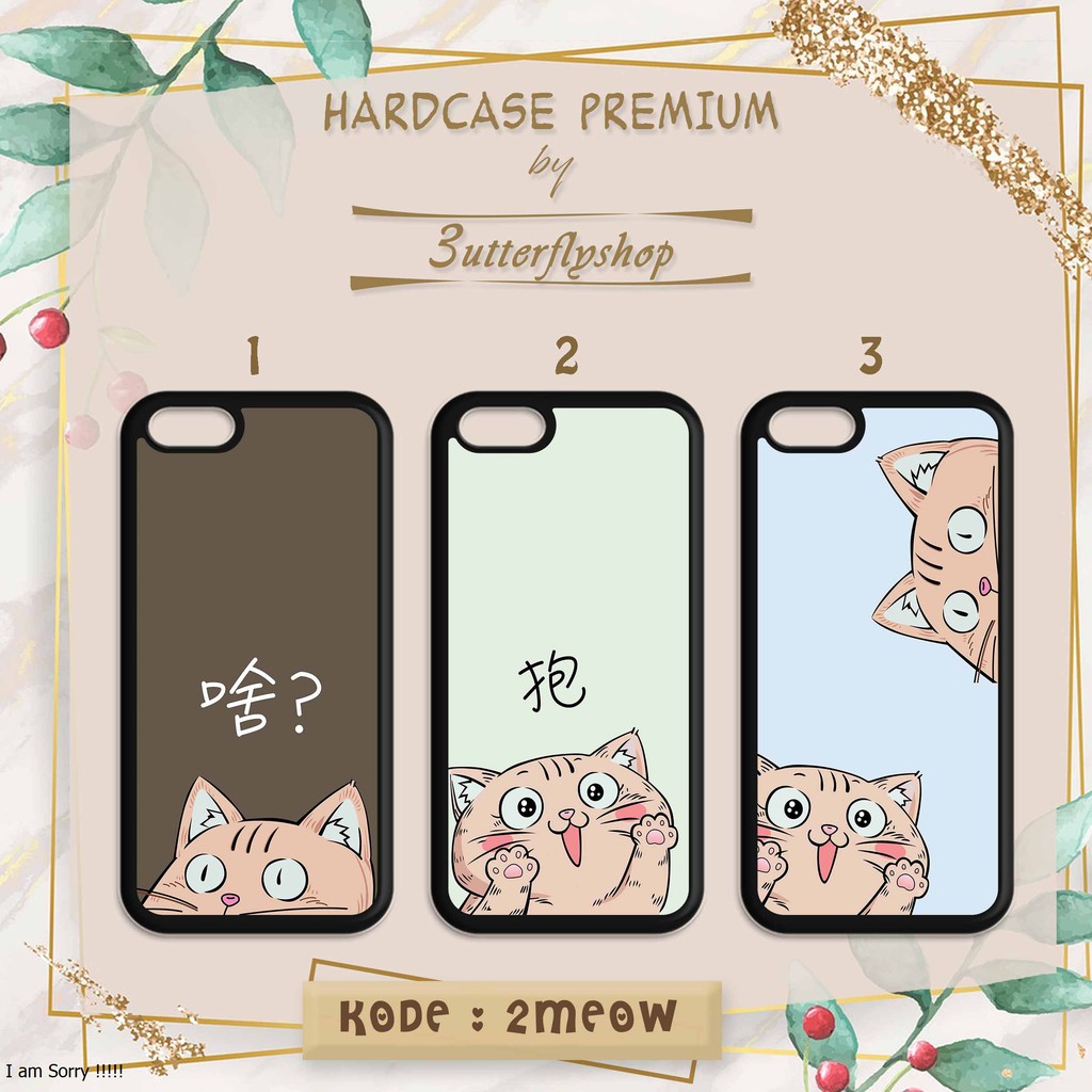 [HARDCASE] Meow cat cartoon case Oppo Vivo Realme Redmi Xiaomi Samsung Iphone