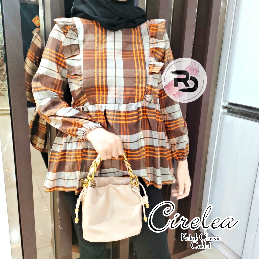 RD FASHION CIRELEA BLOUSE - BLOUSE MUTHIA FIT TO L-KOTAK CLASSIC COKLAT