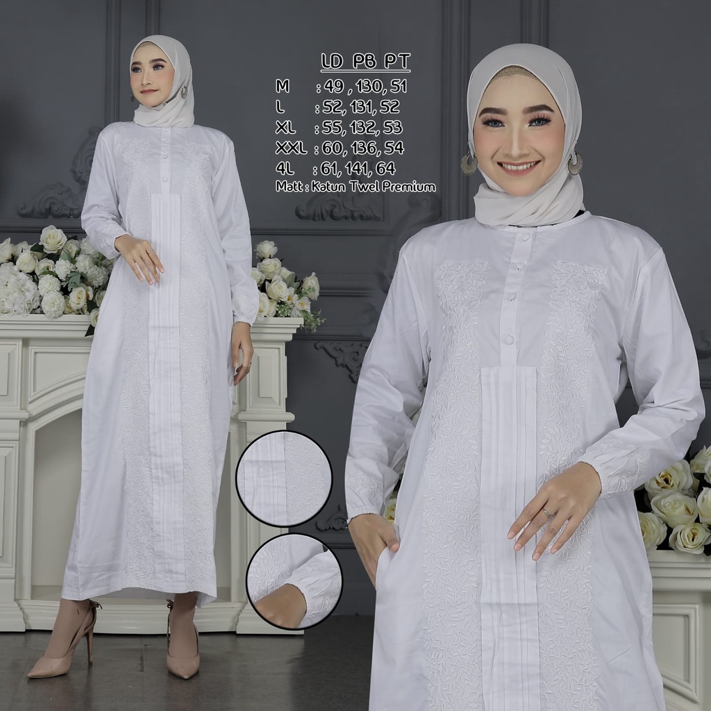 Gamis Polos Putih Wanita Haji