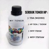 Serbuk Toner Compatible Printer 119a 150a 150nw MFP 178nw 279fnw w2090a Black w2090a 100gram