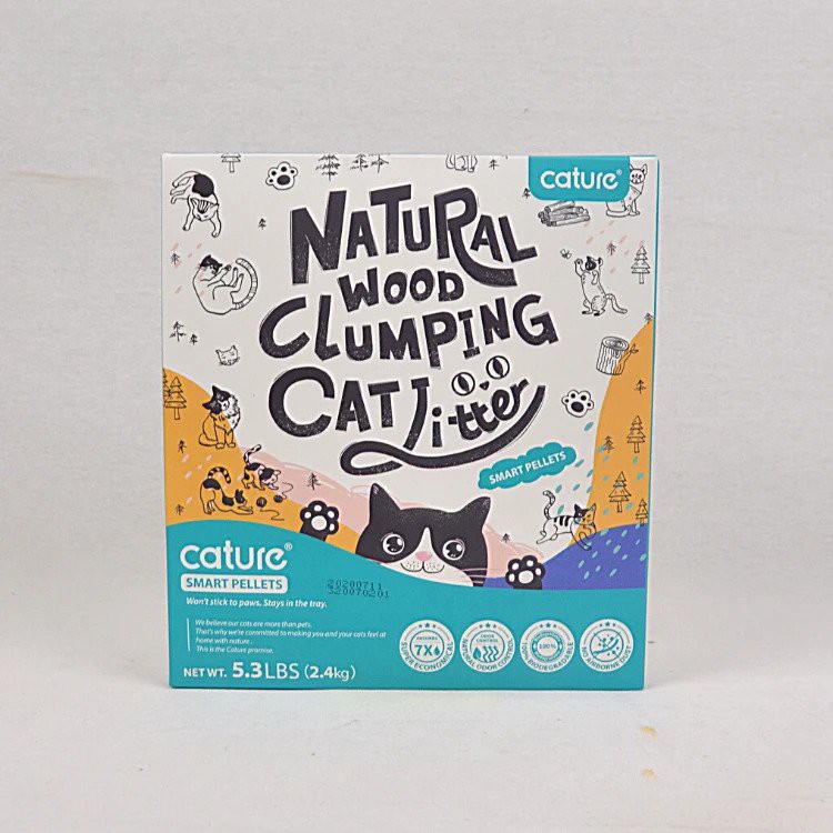 

CATURE Pasir Kucing Natural WOOD Clumping Litter SMART Pellets 2,4kg