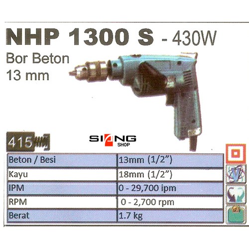 Makita NHP 1300 S / NHP 1300S / NHP1300S Mesin Bor Tembok