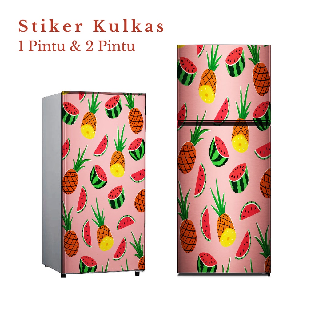 Stiker kulkas 1 pintu dan Stiker Kulkas 2 pintu motif Buah Kode B-H5 - FX