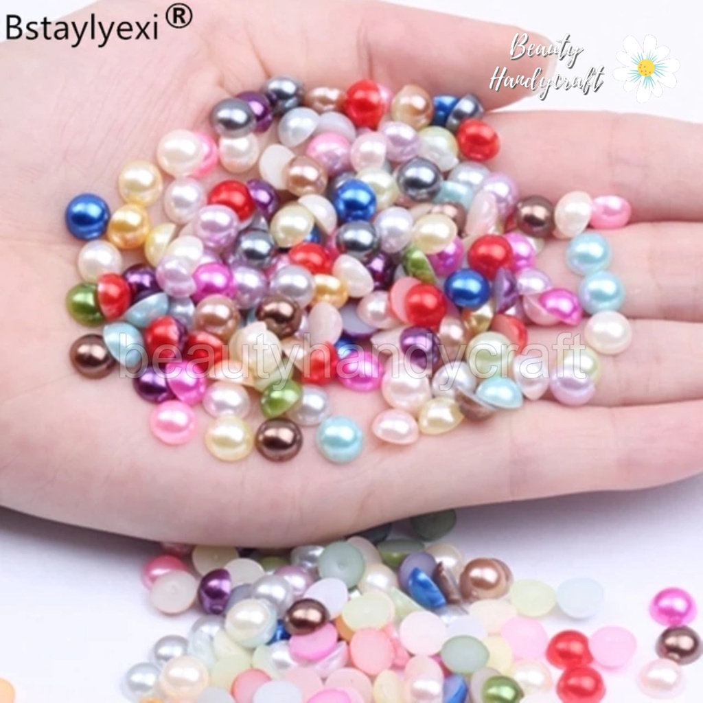 Halfpearl 6mm mutiara belah per bks isi 25 butir