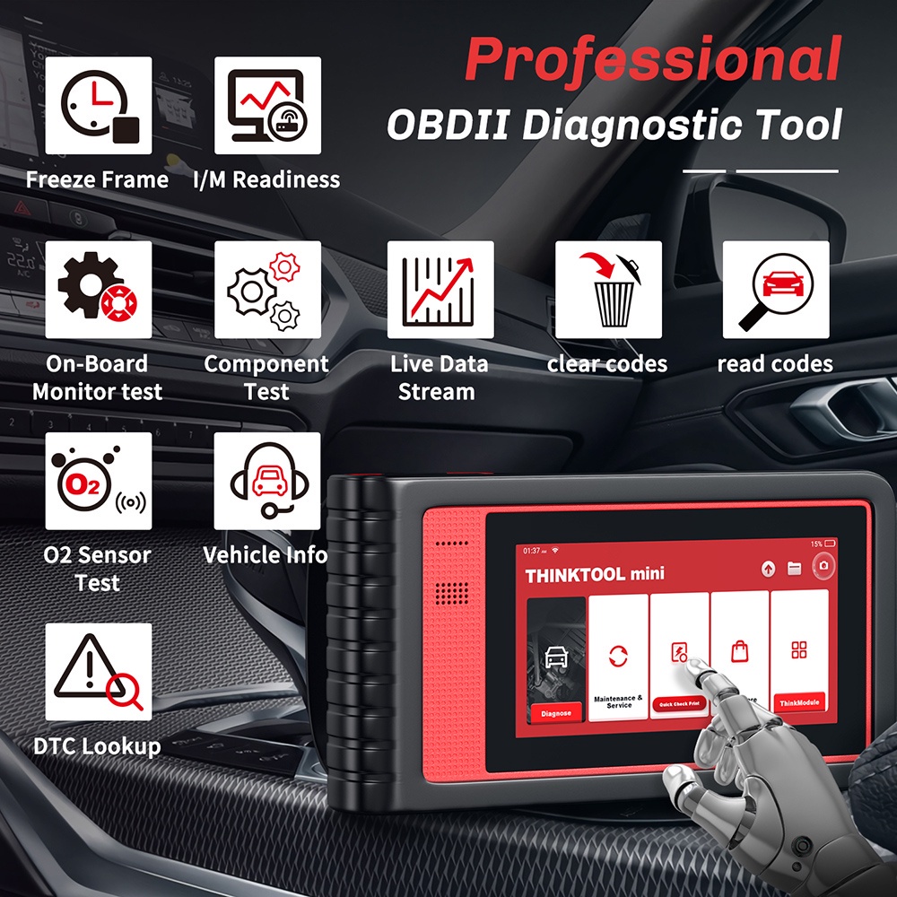 THINKCAR THINKTOOL MINI Obd2 Scanner Odb2 Car Diagnostic Tool OBDII Car Scanner Obd Car Diagnostic Scanner For Engine/ABS/Airbag/Transmission Systems Diagnostics