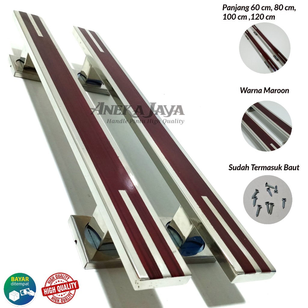 Handle Pintu rumah panjang 60 cm 80 cm 100 cm 120 cm  Tarikan Pintu / Gagang Pintu rumah coklat tua