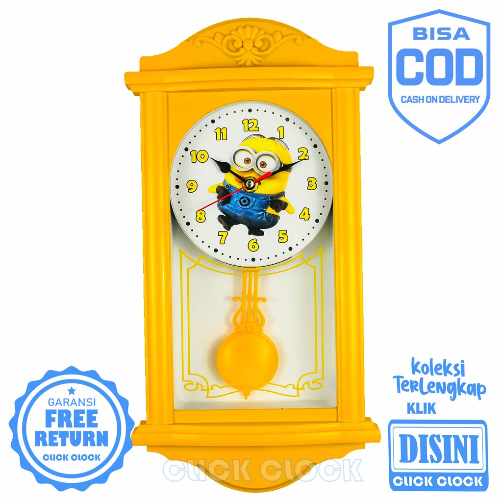 Jam Dinding Bandul Dekorasi Rumah Karakter Doraemon Hello Kitty Unik Bagus Wall Clock ESA 465