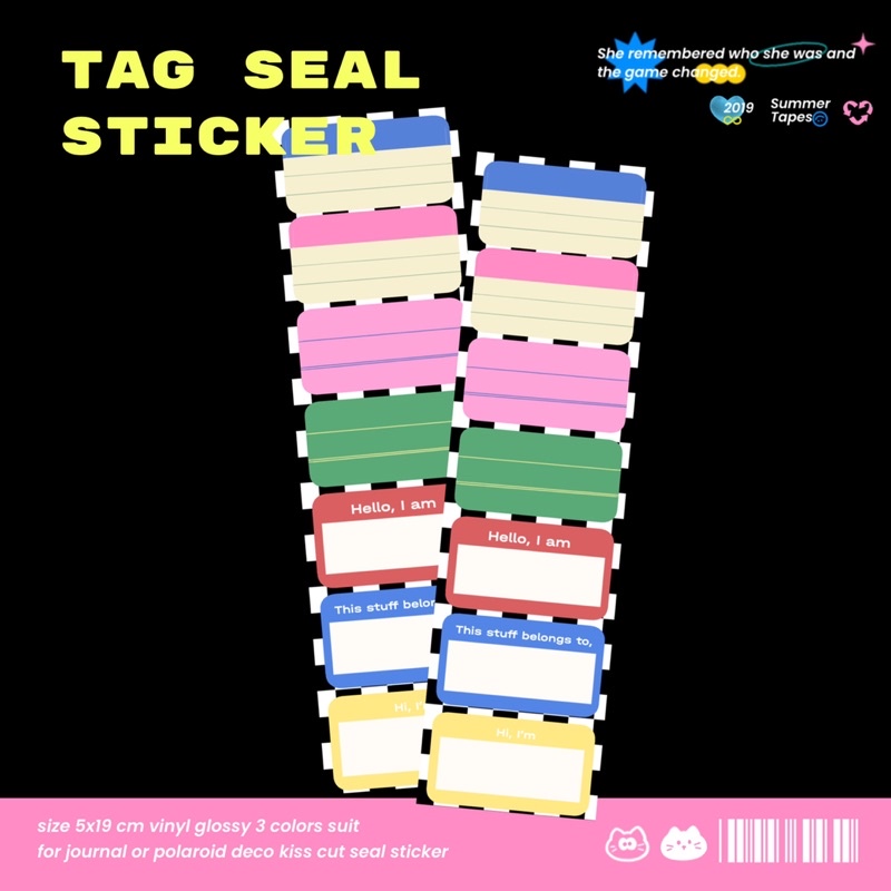 

Summer Tapes Tag Seal Sticker/deco sticker/stiker jurnal