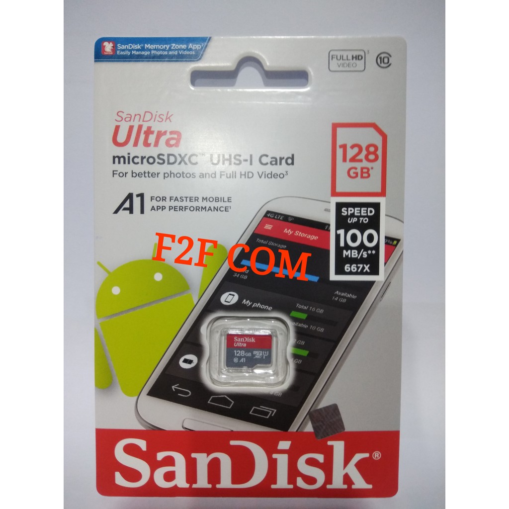 Micro SD Sandisk 128GB Ultra 100mbps A1