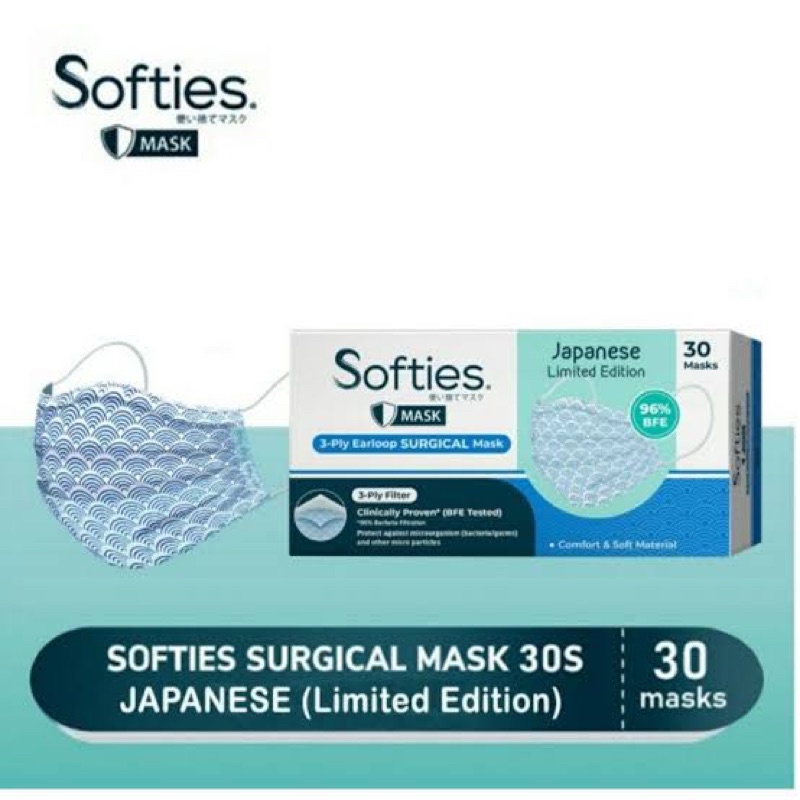 Softies Surgical Daily Mask Jepang Biru 30s
