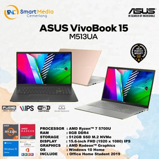 ASUS VIVOBOOK 15 M513UA - RYZEN 7-5700U - 8GB - 512GB SSD - 15.6"FHD