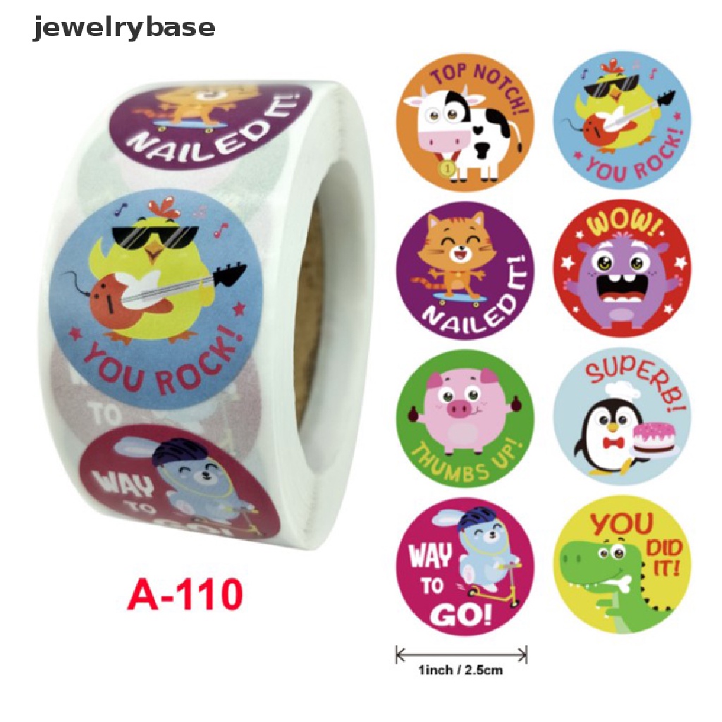 500pcs / set Stiker Motif Kartun Hewan Tahan Air Untuk Anak Laki-Laki Dan Perempuan