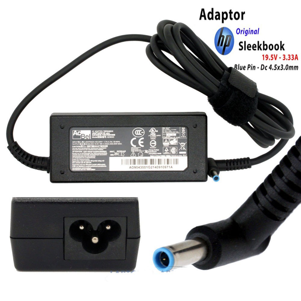 Adaptor Laptop 19.5v 3.33a for hp Dc 4.5x3.0mm blue pin - Charger notebook