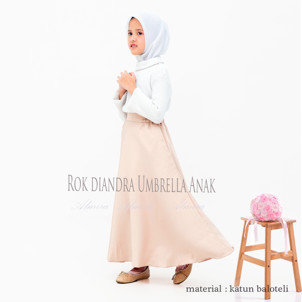 Rok Anak Perempuan Panjang Payung Lebar 7 9 10 12 tahun tanggung Diandra Umbrella Skirt Griyaraditya Almira