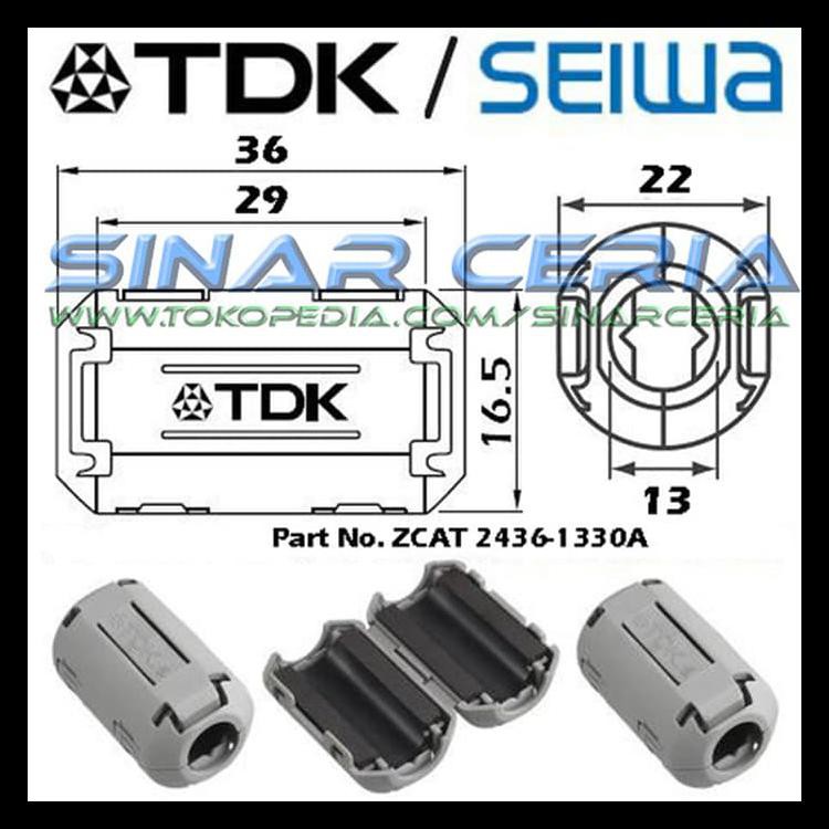Magnet TDK Original Tipe ZCAT 2436 1330 A Ferrite kabel busi 11-14mm BERMUTU