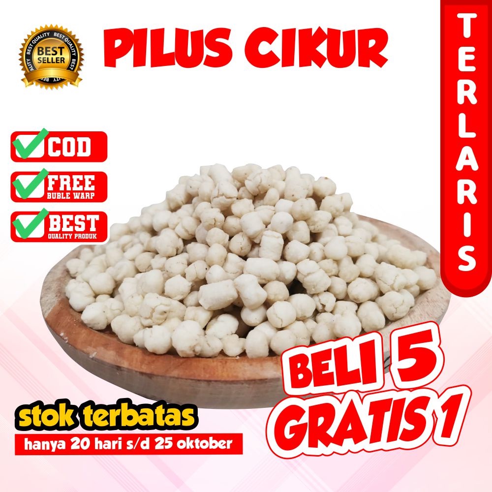 

PILUS CIKUR Netto 1KG / TOPING BASO ACI / CAMILAN / ASLI GARUT / Toping Seblak Instan / Pilus Gurih