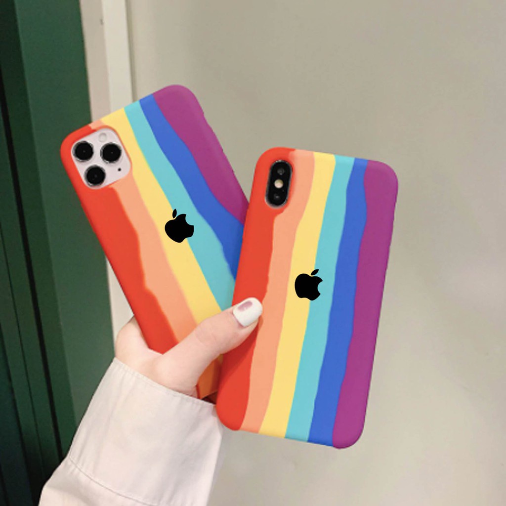 Silicone Apple Full Cover Red Pink Lengkap Rainbow Case iPhone Premium 7+/8+ X XS XS MAX XR 11 11PRO 11PROMAX WARNA RAINBOW