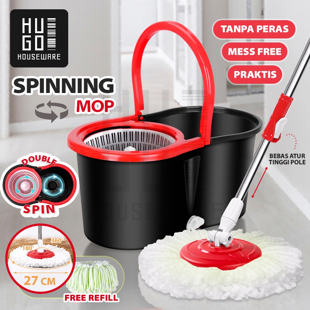 HUGO Alat Pel Lantai Ultra Mop Eldora - Spin Mop Cream/Black