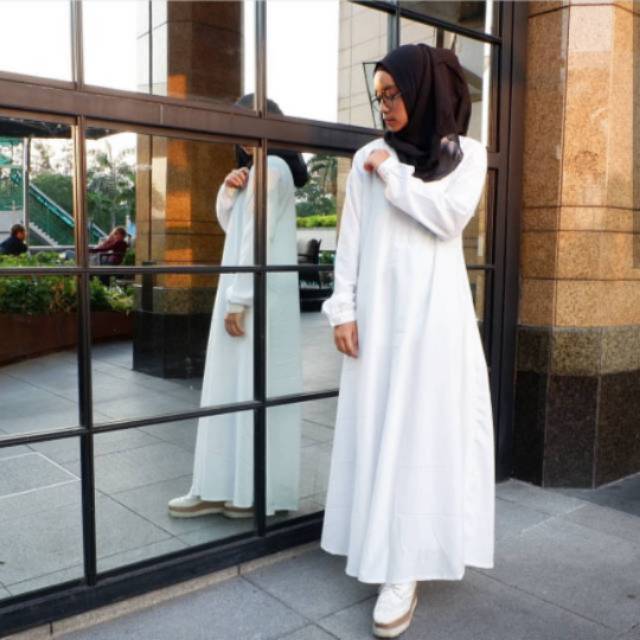 Cairo Abaya Broken White (Rathanassa.Id)
