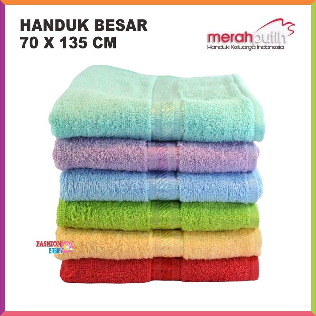 HANDUK MERAH PUTIH JUMBO 70 X 135 CM